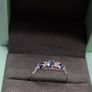 18ct white gold blue sapphire and diamond ring size R Image 10