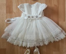 Christening baptism dress 0-3 month with headband, shoes and jacket