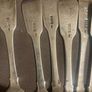 12 Irish sterling forks made by Irish silversmiths in the early 1800s with clear full hallmarks all with the same family crest weighing 820 grams almost 29 ounces Image 7