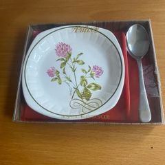 Vintage Royal Worcester Palissy dish with a spoon in original box