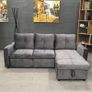 grey velvet sofa with Storage Free delivery Image 4