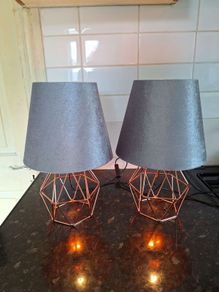 Beautiful pair of modern gold table lamps
