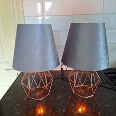 Beautiful pair of modern gold table lamps