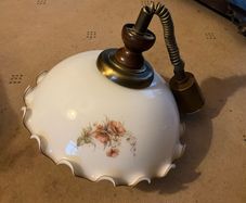 Pendant Lamp with FloralMotif Shade 1970s