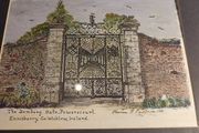 Framed print of The Bamberg Gate, Powerscourt. Enniskerry, Co. Wicklow, Ireland.WATERCOLOR SIGNED 1991.