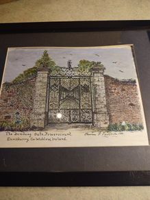 Framed print of The Bamberg Gate, Powerscourt. Enniskerry, Co. Wicklow, Ireland.WATERCOLOR SIGNED 1991.