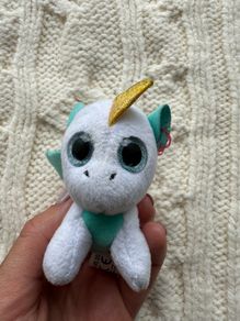 2020 McDonalds Ty Beanie Boos Ali White Unicorn Soft Plush Toy Mini about 3" Used Dirty Please look at the pictures