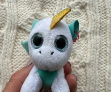2020 McDonalds Ty Beanie Boos Ali White Unicorn Soft Plush Toy Mini about 3" Used Dirty Please look at the pictures