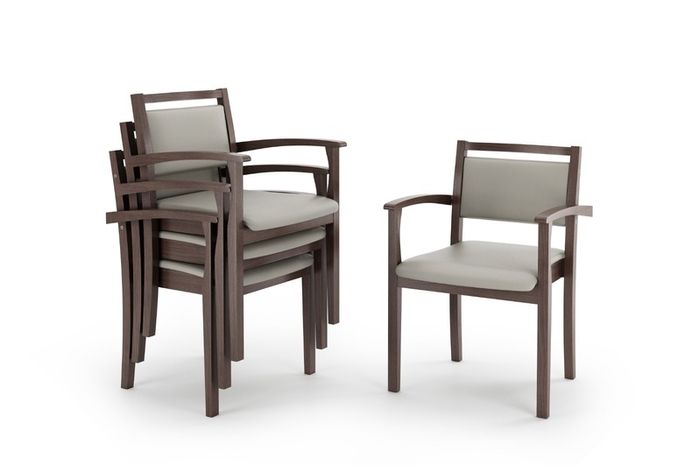 VITO Stackable Wooden Armchair  Upholstered Comfort