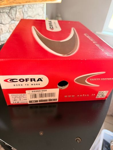 Cofra Safety Boots Size 43 (UK 9) Black Leather Work Boots