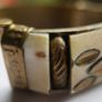 Vintage 80s Bone & Brass Bangle: Chunky Boho Bracelet Image 10