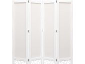 4-Panel Room Divider Cream 140x165 cm Fabric