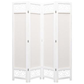 4-Panel Room Divider Cream 140x165 cm Fabric