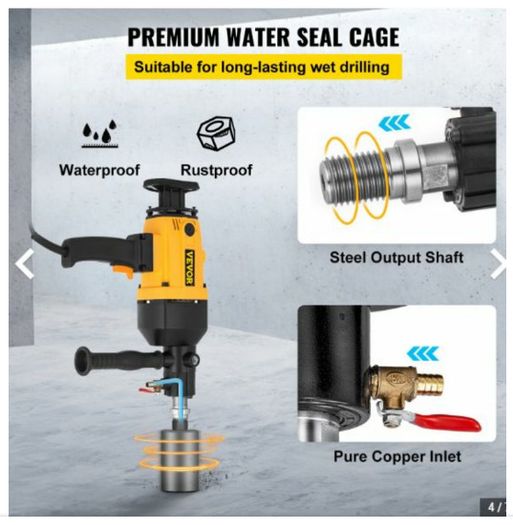 2180w 160mm Hand Held Wet/Drill Drilling Machine