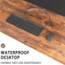 Computer Desk 100cm, Home Office desk, Study Writing Small Desks, Gaming Deske for Home Workstations, Industrial Design Black Desk Metal Frame, Rustic Brown Image 3