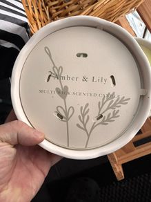 2 x Amber & Lily multi-wick scented candles