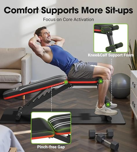 Adjustable Bench, Utility Weight Bench with 8 Position Adjustable Backrest/3 Position Adjustable Footrest, 318 kg Weight Capacity, Foldable Workout Bench with 90 Angle for Home Gym