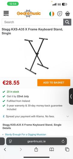 Stagg piano stand with extender