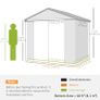 Garden Storage Shed 4x3ft Lockable Aluminium Outdoor Grey Image 2