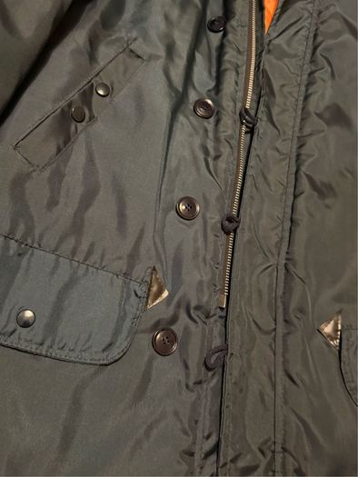 Vintage Mod Snorkel Parka Jacket - Heavy Duty Navy / Orange Quilted Lining (Made in England)