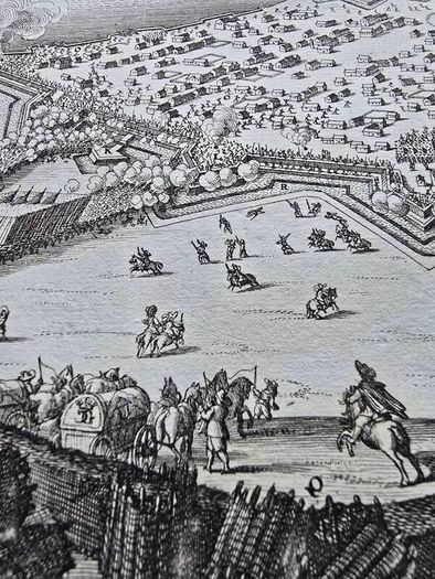 3 Matthaus Merian Antique Battle Engravings  17th Century Framed Set