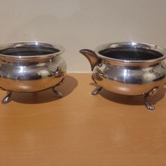 Antique Silver Sugar Bowl And Milk Cream Jug