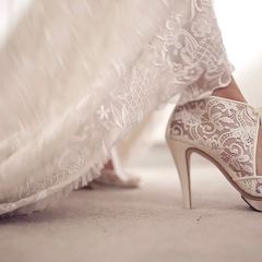 Wedding shoes. Harriet wilde. Medium height heal.  Size 5