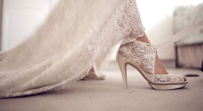 Wedding shoes. Harriet wilde. Medium height heal.  Size 5