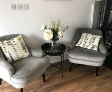 Grey velvet Arm Chairs