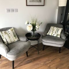 Grey velvet Arm Chairs