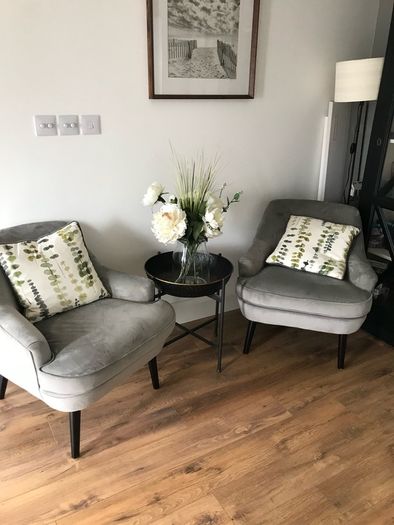 Grey velvet Arm Chairs