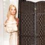 Folding Room Divider, 6-Piece Privacy Screen, H x W: 170 x 240 cm, Brown Image 3