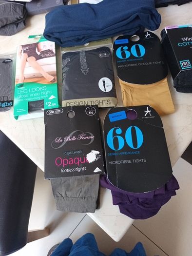 Ladies Tights- Different Colours & Styles X 12 Pairs.  Size -  Medium.   B.N.W.T.