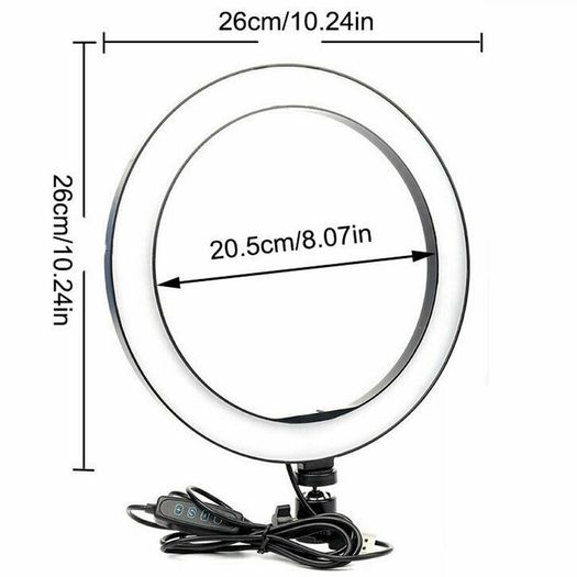 10" LED Ring Light Photographic Selfie Ring Lighting with Stand for Smartphone Youtube Makeup Video Studio Tripod Ring Light