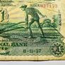 Ireland 1937 Ploughman One Pound The National Bank Punt banknote Image 4