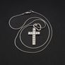 Vintage 925 CZ Cross & Heart Silver Necklace Image 9