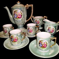 Old Japanese lustre ware set