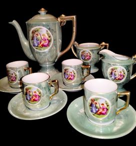 Old Japanese lustre ware set