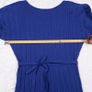 Monsoon Royal Blue Ribbed Knit Long Sleeve Tie Waist Fit & Flare Midi Dress Size S Image 10