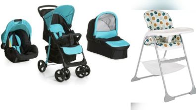 hauck Shopper SLX Travel System Trio Set 3-in-1 Combination Pushchair / Up to 25 kg / Carrycot with Mattress, Cosy Car Seat & Graco SnackEase quick one-hand folding highchair