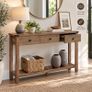 Console Table with 3 Drawers and Lower Storage Shelf Honey Brown 120cm Image 4