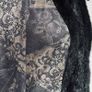 Long line jacket indigo/gold with black faux fur Image 4