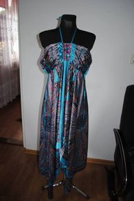 Stunning blue asymmetric halter neck midi/maxi Redherring dress size UK14 EU42 Perfect condition Postage included