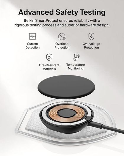 Belkin UltraCharge Magnetic Charger with Qi2 25W, Fast Wireless Charging Pad, MagSafe Compatible with Passive Cooling Technology, Kickstand for iPhone 17 Series, Pixelsnap, AirPods Pro - Black - Boxed Like New!