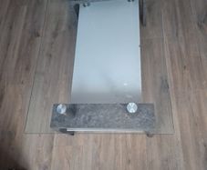 coffee table grey  glass top and shelf very good condition