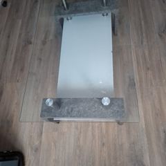coffee table grey  glass top and shelf very good condition