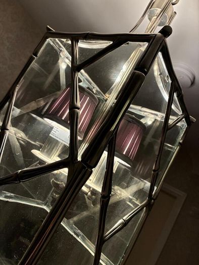 Large Antique Silver bamboo ceiling light