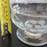 Vintage Etched Crystal Footed Dessert Bowls Pair Grapevine Leaf Design Image 4
