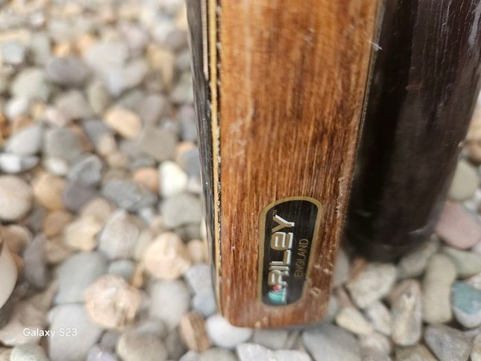 Pool cues, bridge, rest and case.