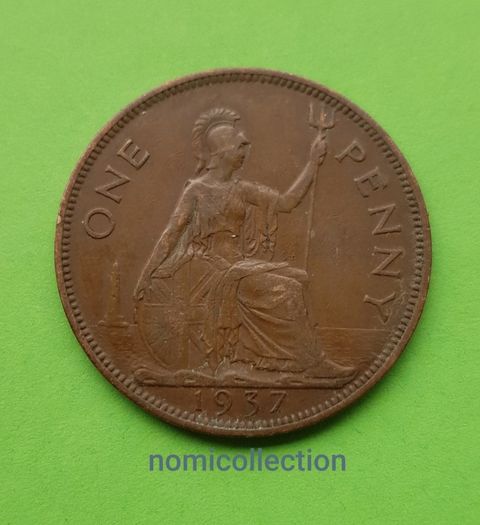 United Kingdom 1937 year Bronze Penny.